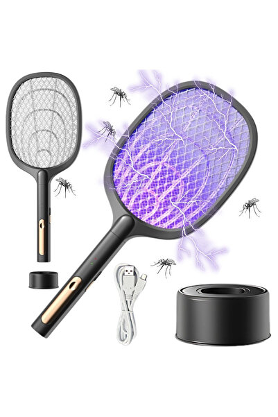Ayawaska Paleta electrica anti tantari cu lampa UV si suport, aparat electric...
