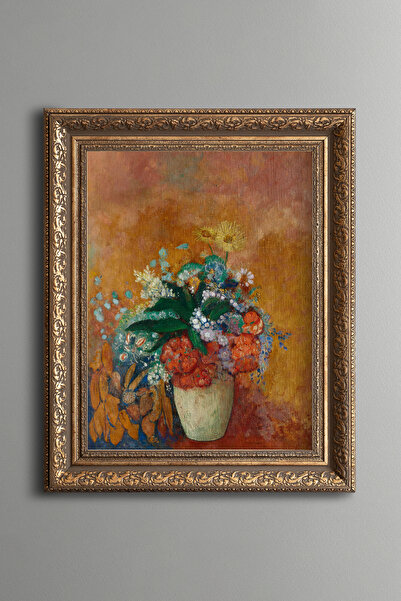 epiqart Flowers in a Vase - Vintage Patterned Painting - Thick Model