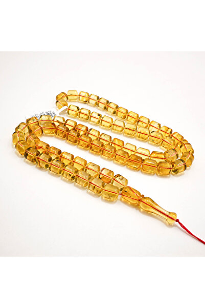 Generic Baltic Amber Rosary with Insect Inclusions 66 Beads 8.5x9.5mm Square ...