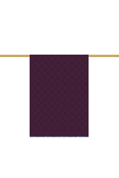 Bursa İpek Purple Chain Pattern Jacquard Silk Shawl