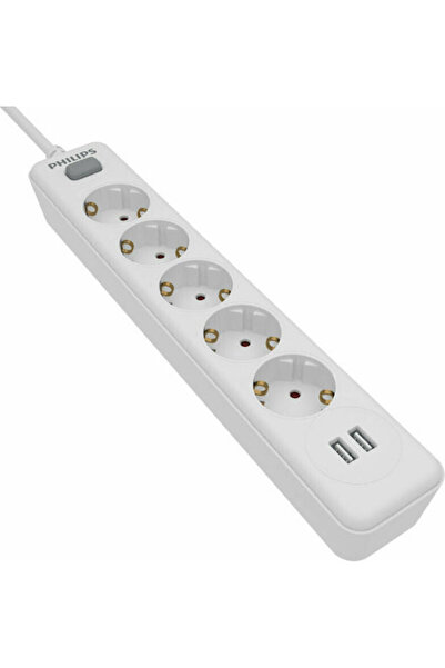Philips Πολύπριζο 5 Θέσεων Γνήσιο Spn3052w/grs 2 USB Type-A Κωδικός: SPN3052W...