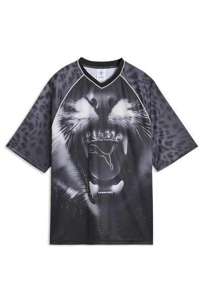 Puma Γυναικείο T-shirt Street Glam Διακοσμημένο Χαλαρό με Στάμπα Ζέρσεϊ XS