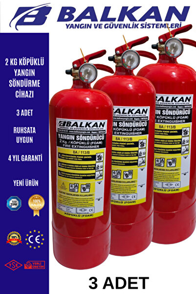 BALKAN YANGIN VE GÜVENLİK SİSTEMLERİ 2 KG RUHSATA UYGUN KÖPÜKLÜ YANGIN TÜPÜ T...