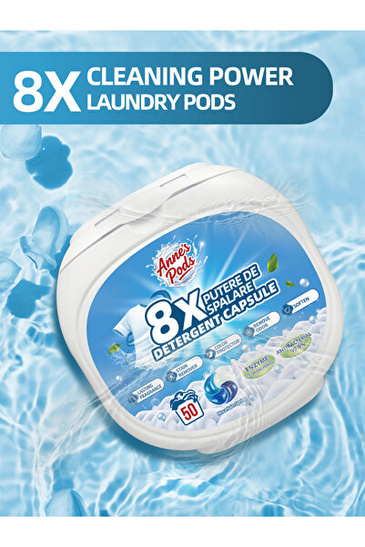 AnnesPods Pachet x 50 MEGA Capsule detergent concentrate 4 în 1 AnnesPods, Mo...