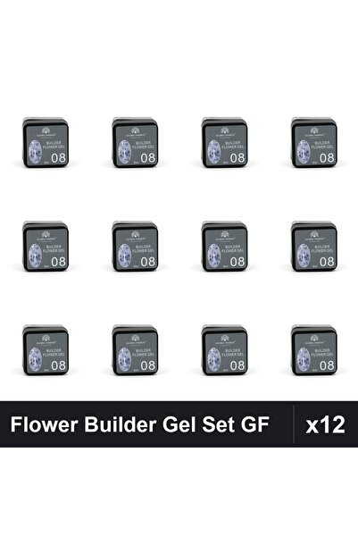 global fashion Set 12 Flower Builder Gel 8ml Nr.08 Constructie Unghii UV