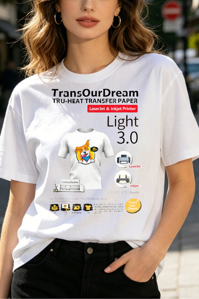 Fleck Womens T Shirts TransOurDream Tru Heat Transfer Paper Light 3.0 Laserje...