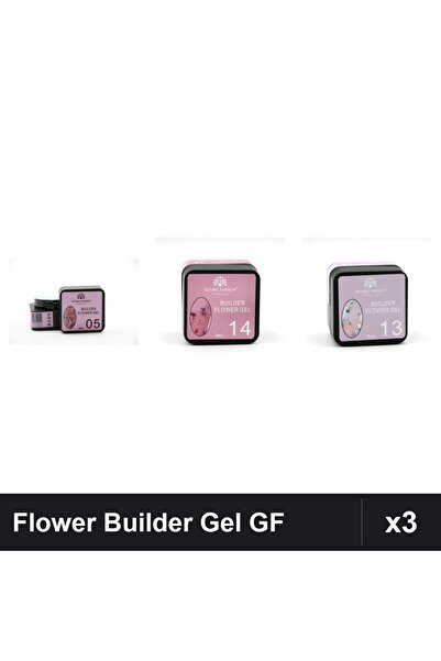global fashion Set 3 Flower Builder Gel 8ml Nr.05 Nr.13 Nr.14 Constructie Ung...