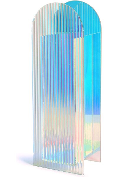 Arabest Acrylic Arch Shape Vase,Iridescent Modern Design,for Wedding Centerpi...
