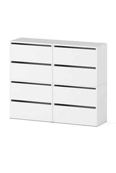 Other HIT Pantofar Modern Rabatabil Alb Mat 120 cm, 6 Sertare, Soluție Modula...
