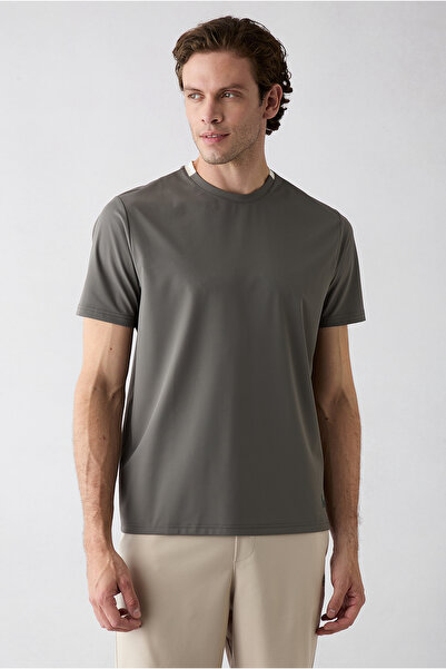 Kiğılı Techno-Line Regular Fit Crew Neck Lycra Stretch Printed T-Shirt