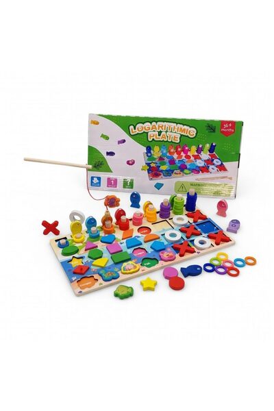 Flippy Joc Educativ 4 in 1, Sortator de Forme Geometrice, Joc de Pescuit Magn...