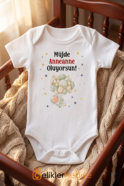 ÇELİKLER HEDİYE Good News: You'Re Becoming a Grandmother Printed Baby Bodysui...