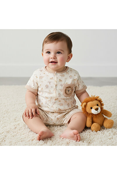 Juniors Round Neck Short Sleeve Romper with Pocket