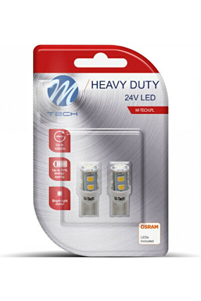M-TECH Λάμπες Αυτοκινήτου T10 LED 24V 0.7W 2 τεμάχια