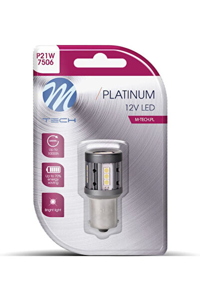M-TECH Λάμπες Αυτοκινήτου P21W / BA15S Canbus LED Λευκό 12-24V 4W 1 τεμάχιο