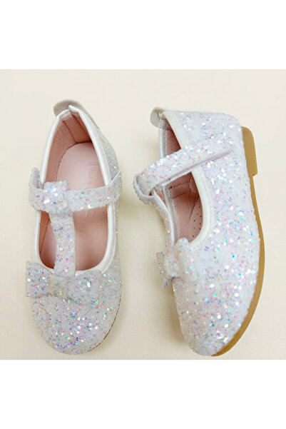 Turkuaz Ayakkabı Beyaz Canlı Direkli Kız Çocuk Babet Ayakkabı