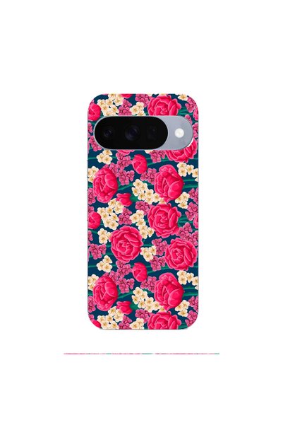 Other Google Pixel 10 Red and pink Flowers Transparent Silicone TPU Θήκη