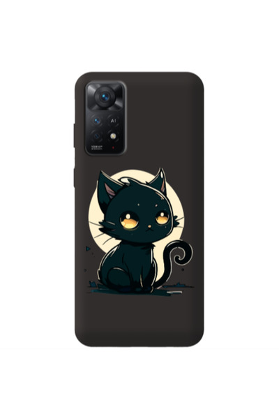 Other Xiaomi Redmi Note 11 4G Black Cat Black Colored Silicone TPU Θήκη