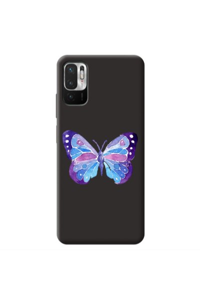 Other Xiaomi Redmi Note 10 Pro 5G Big Butterfly Black Colored Silicone TPU Θήκη