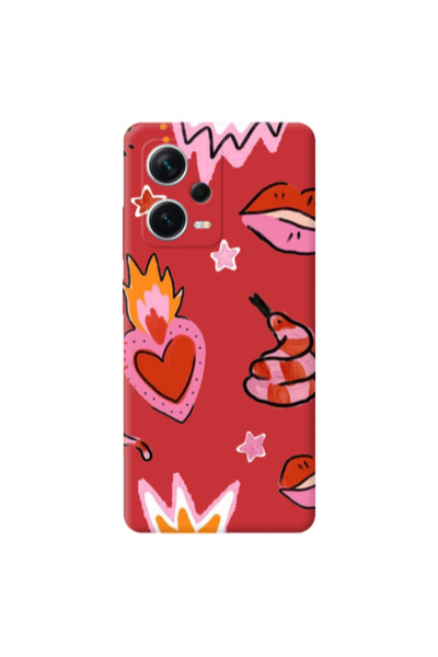 Other Xiaomi Poco X5 Snake heart Red Colored Silicone TPU Θήκη