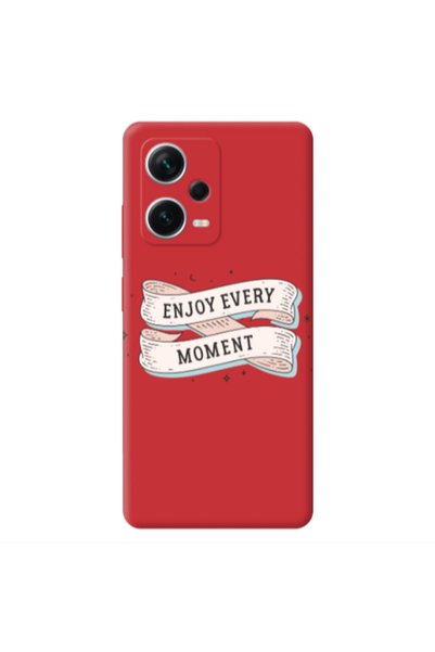 Other Xiaomi Poco X5 Enjoy Every Moment 2 Red Colored Silicone TPU Θήκη
