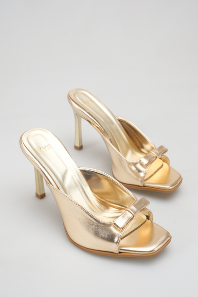 meyra'nın ayakkabıları Women's Accessory Detailed Heeled Sandals Gold