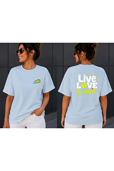 VODEXA Unisex majica prekomernog veličine TENNIS 13, štampana, 100% pamučna m...