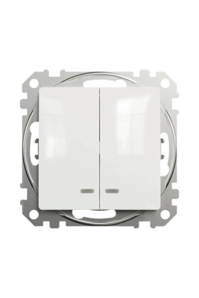OEM Schneider Sedna Design double switch, with light, white