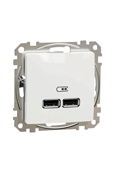 OEM Σνάιντερ Σέντνα Ντιζάιν Πρίζα διπλής USB μέγιστης ισχύος 2100 mAh, λευκό