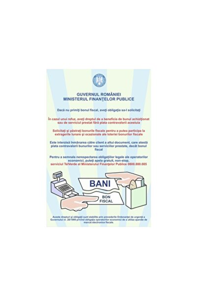 OEM Indicator de avertizare „Solicitați bon fiscal”