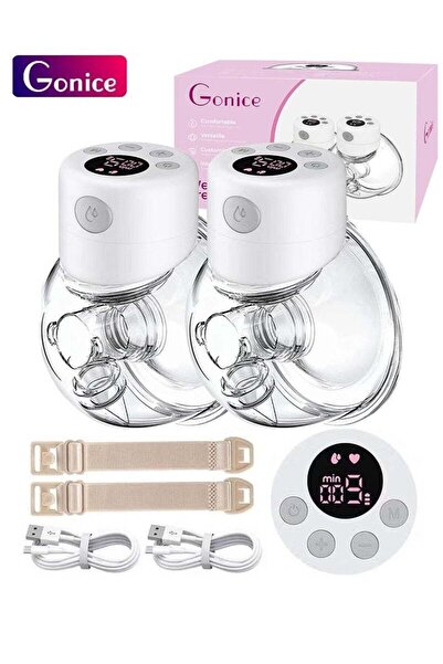 Gonice Portable Electric Dual Hands-Free Breast Pump S12, LCD Display, Low No...