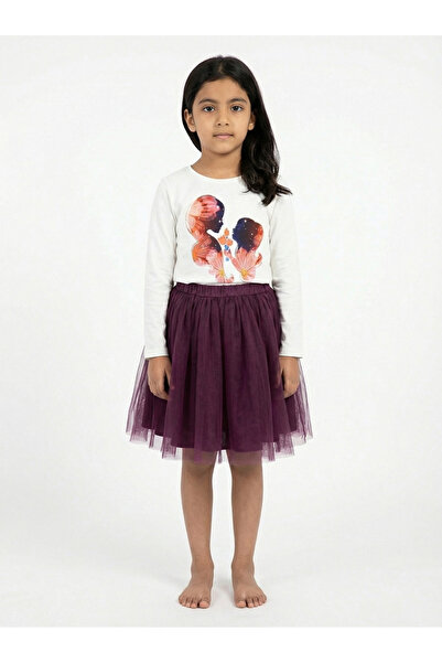 joyland Joyland Girls Purple Top and Skirt Set 2Pcs (Long Sleeve Cotton T-Shi...