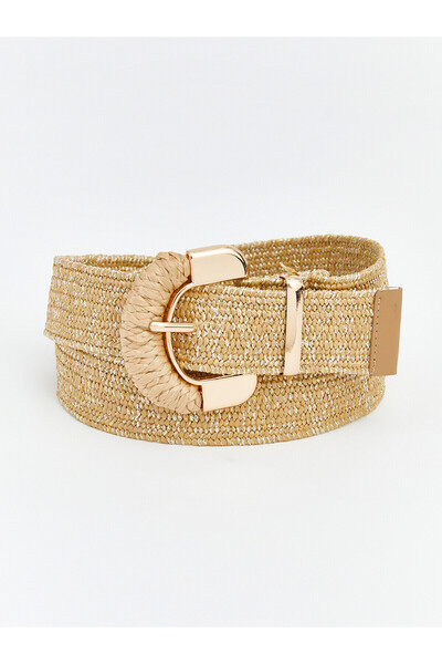 LC Waikiki Peak New Season Straw Look Buckle Women's Belt