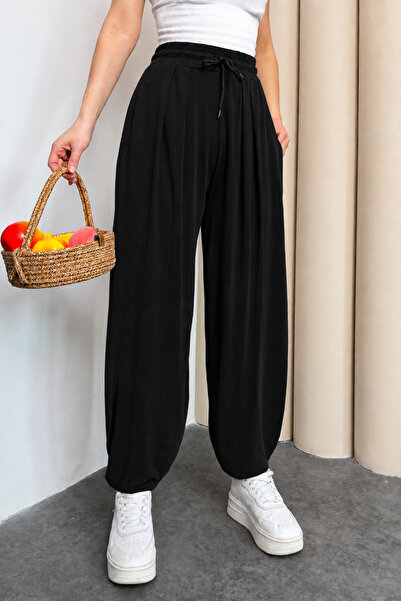Balenbi Stirrup Model Γυναικείο Παντελόνι Modal Shalwar 1184 Μαύρο - Σειρά Pr...