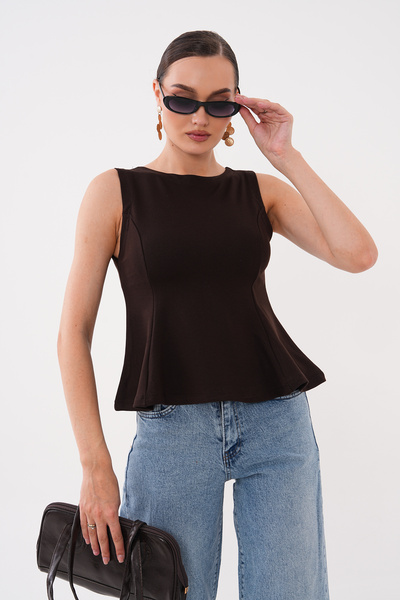 Mega Life Eteği̇ Volanli Steel Sleeveless Bluz