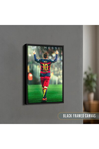 HOME MODE Lionel Messi Poster Wall Art 30x40cm Framed Football Legend Canvas ...