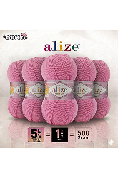 Alize Cotton Gold - 264 Cotton Flower - 5-Pack - 100Gr/330M - Cotton Cardigan...