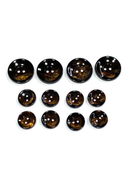 karantuhafiye Blazer Jacket Button Set |   Glossy Black Polished Marble Patte...