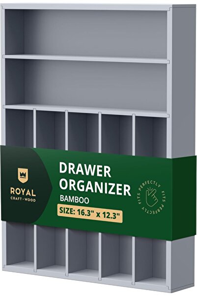 Royal Craft Wood Bamboo Kitchen Drawer Organizer, Silverware Utensil Organize...