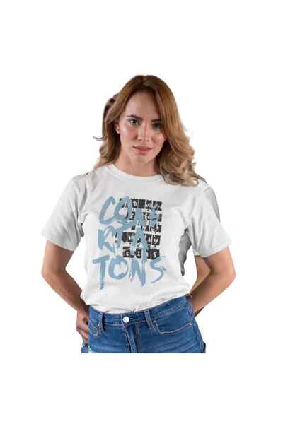 Barinoska Women's White Custom Printed T-Shirt 100% Cotton Modern Fit Crew Ne...