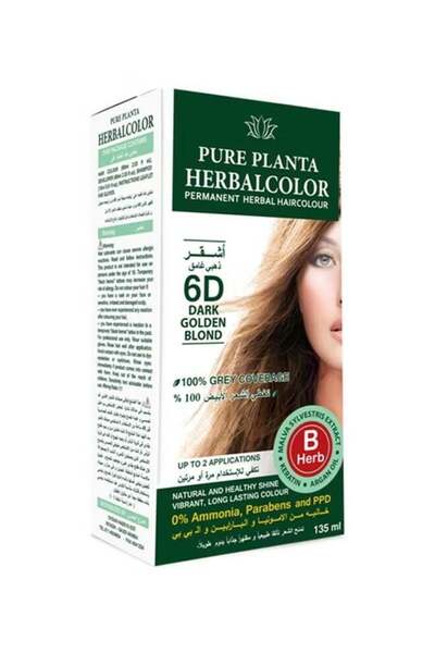 PURE PLANTA Bior planta herbal permanent hair dye 6d dark golden blonde 135 m...