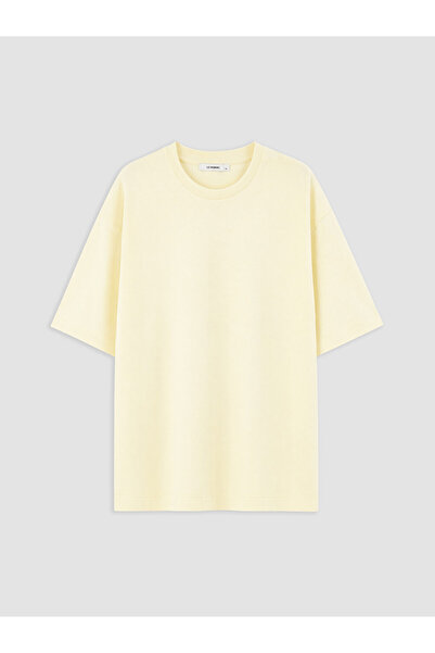 LC Waikiki Lcwaikiki Curve Yellow Plus Size 100% Cotton Women's T-Shirt