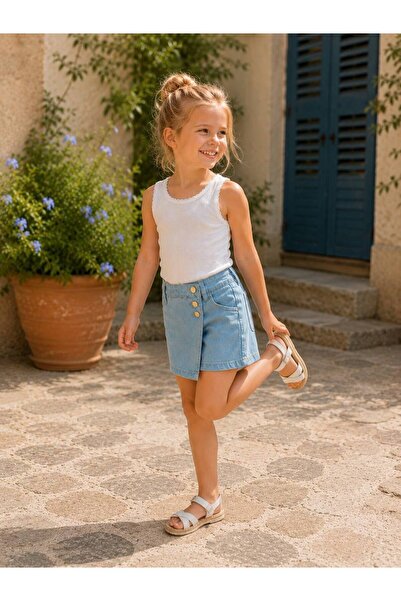 erayalpkids GIRL'S DENIM SHORTS SKIRT