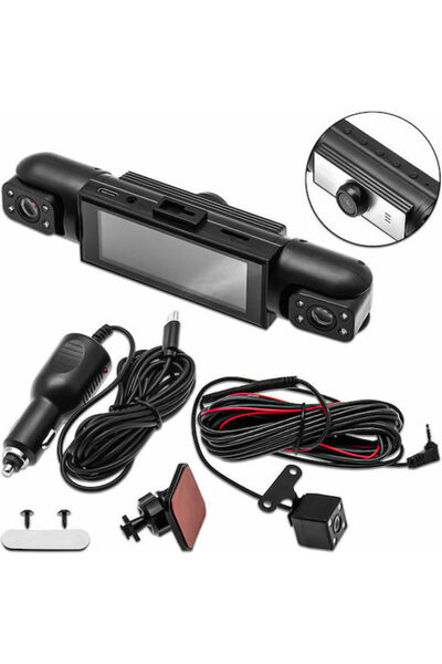 Andowl Σετ Κάμερας DVR Αυτοκινήτου 4K με Οθόνη 3.16 " & Κάμερα Οπισθοπορείας ...