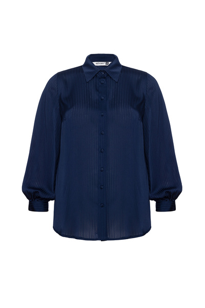 MİYORO Jakar Satin Woven Plus Size Women's Shirt