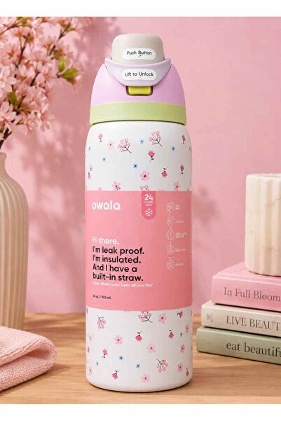Alvora Owala Freesip ®   24 oz (710 ml) Patterned Stainless Steel Thermos / W...