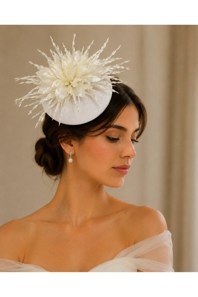 bbays new trend Premium Vualet Gelin Şapkası Nikah Şapkası Kadın Fascinator K...