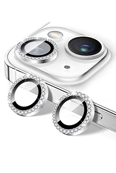 ELTRAZONE Silver Diamond Camera Lens Protector for iPhone 16/iPhone 16 Plus –...