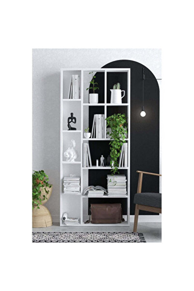 Adore Biblioteca Uranus 12 Rafturi, Alb, 75x170x18 cm