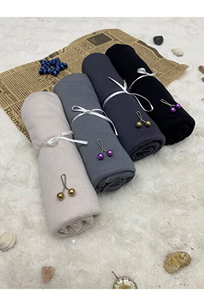 ALTIN DİKİŞ Combed Cotton Shawl Set of 4 Soft Textured Jersey Combed Cotton S...
